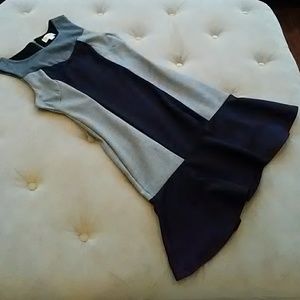 Colorblock fit flare dress